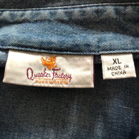 Quacker Factory Women's Denim Studded Shirt - Picture 5 of 9